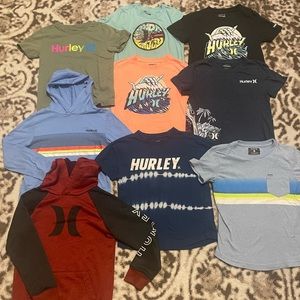 NWOT Boys Hurley Bundle Of Shirts And Jackets. Perfect condition. 🌴🌊 Size 7.